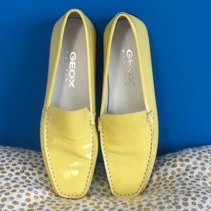 Geox Women's Yellow Patent Leather Loafers  NEW!